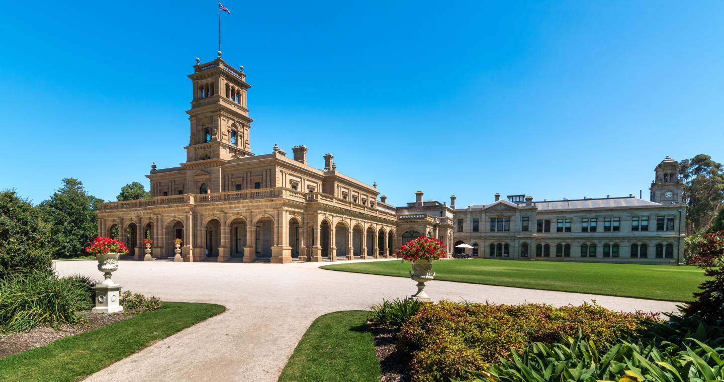 Werribee Park Mansion and formal gardens