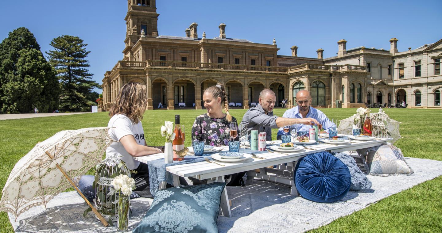 Mansion Hotel High Tea on the lawn at Werribee Park