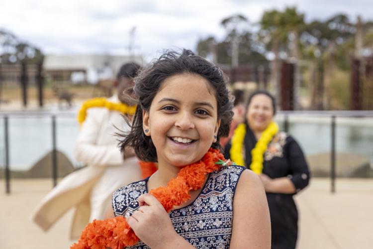 child smiling to camera at Werribee Open Range Zoo