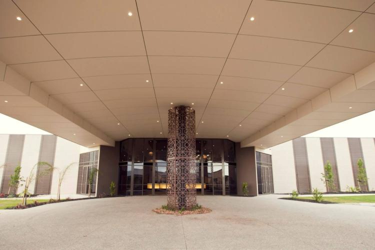 photo showing entrance to resort