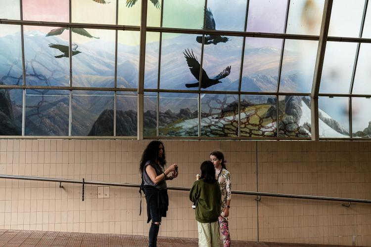 family looking at Affirm by Peter Waples-Crowe