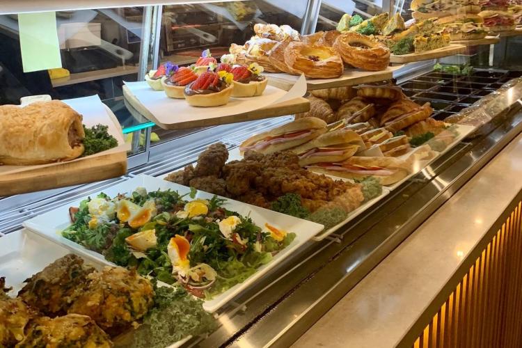 food in cold cabinet display