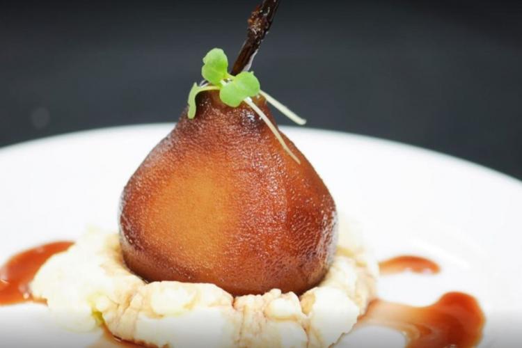 dessert poached pear