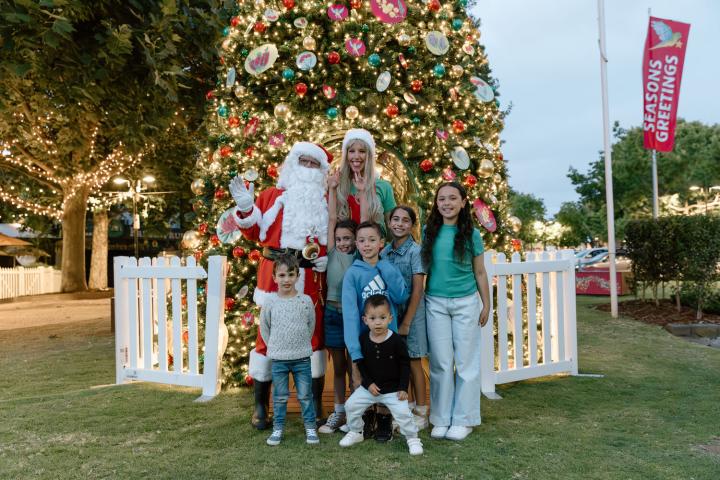 Santa and family